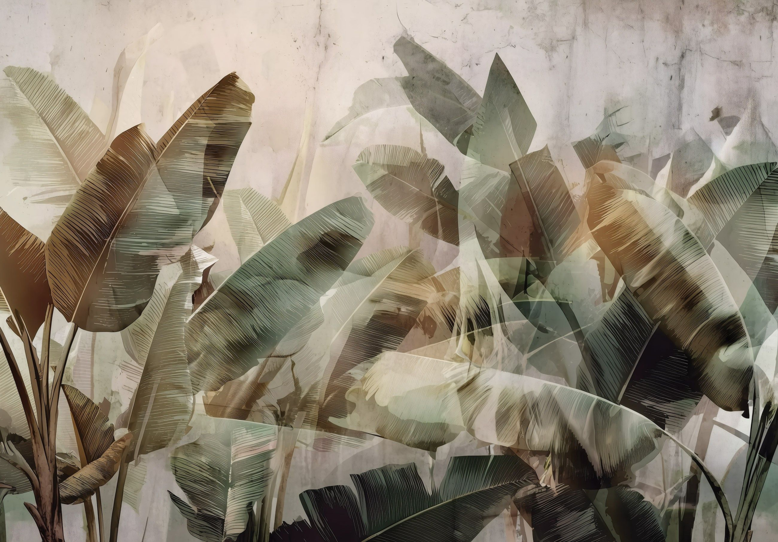 Флис Фототапет LEAVES художествено 3D пано листа